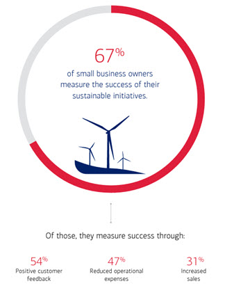 Data visualization of how small business owners measure the success of their sustainable initiatives.